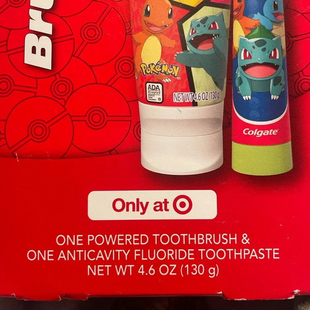 NIB Pokemon X Colgate Toothbrush and Toothpaste Gift Pack